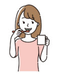 歯みがきをする女性のイラスト