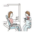 歯みがきの説明をする歯科衛生士のイラスト